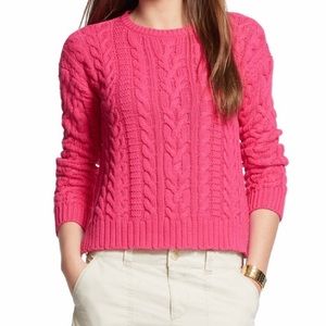 Ralph Lauren Pink Cable Knit Cotton Sweater